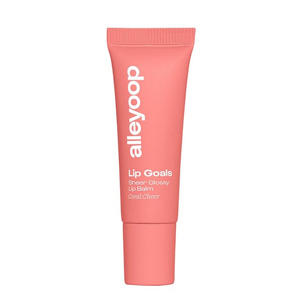 Glossy Lip Balm Alleyoop Lip Goals in Coral Cheer sheer coral pink tube