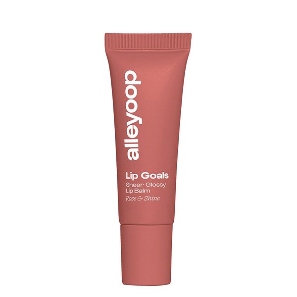 Glossy Lip Balm Alleyoop Lip Goals in Rose and Shine sheer dusty rose tube