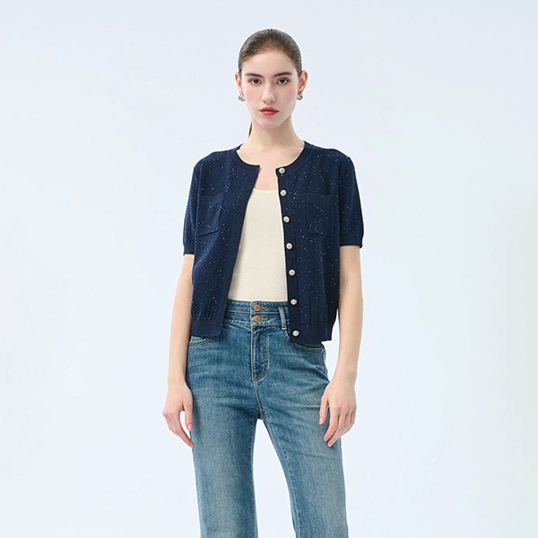 Goelia1995 Sequin Cardigan Lyocell Blend