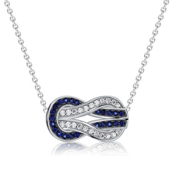 Italo Infinity Sapphire Pendant Blue White