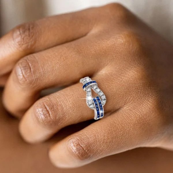 Italo Infinity Sapphire Ring Blue White