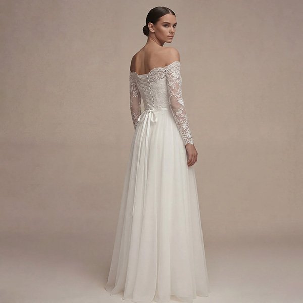 Zapaka White Lace Wedding Dress Floral