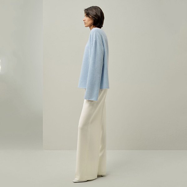Cashmere Sweater - Boat Neck Brushed | LILYSILK