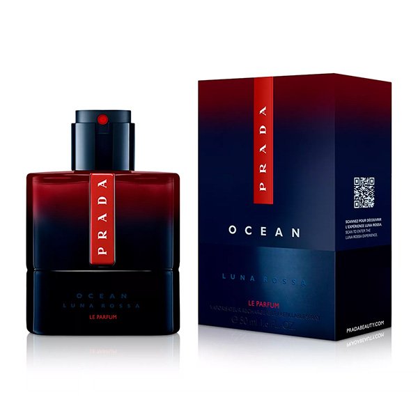Cologne for Men Prada Luna Rossa Ocean Le Parfum 1.6 oz refillable bottle with packaging box