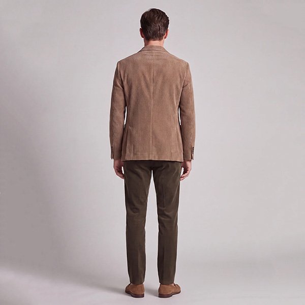 Corduroy Blazer - Khaki Notch Lapel | Zapaka