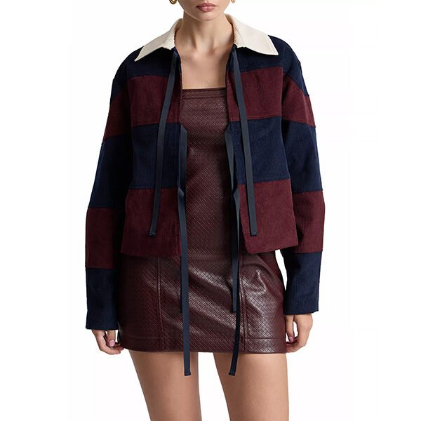Corduroy Jacket - Tie Front Striped