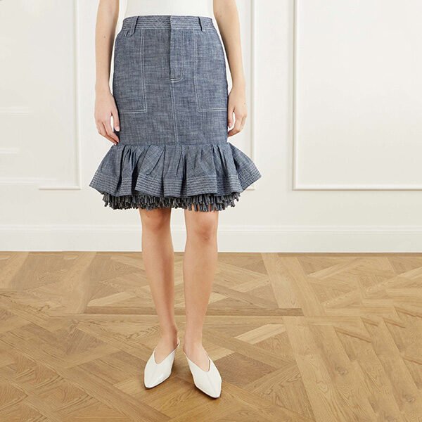 Denim Skirt - Ruffled Fringe Grey | Jacquemus