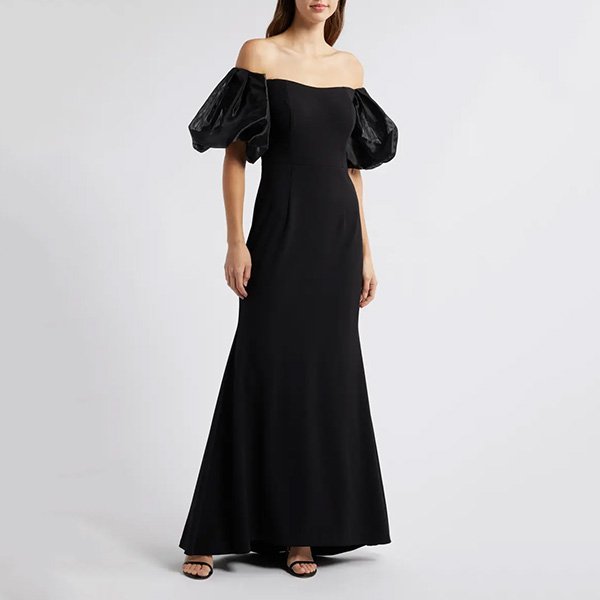 Evening Gown - Off-Shoulder Puff Sleeve | Eliza J