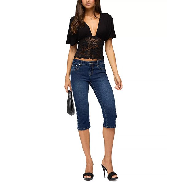 Flutter Sleeve Top - Jaeda Lace Plunge | Edikted