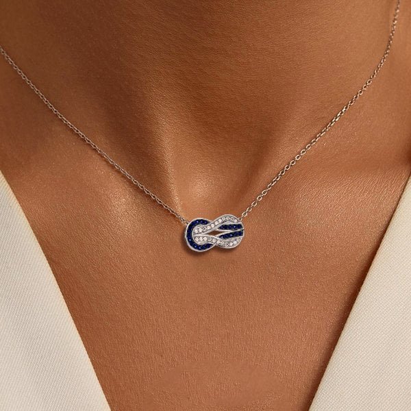 Pendant Necklace - Infinity Sapphire Two-Tone