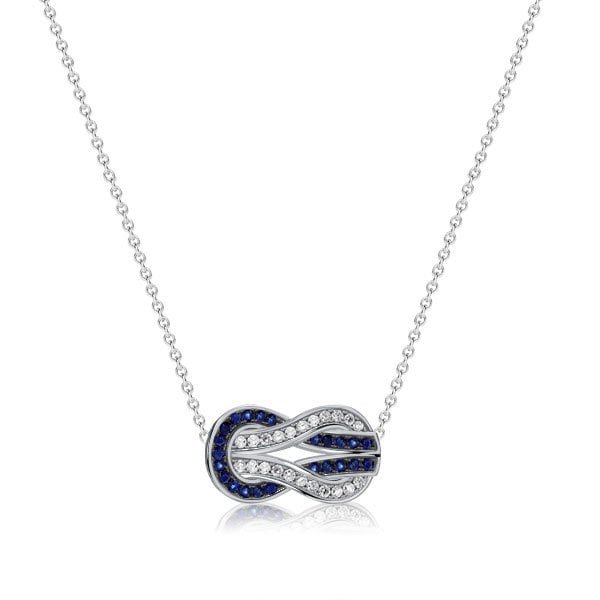 Pendant Necklace - Infinity Sapphire Two-Tone