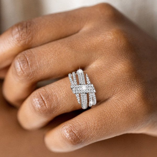 Sapphire Ring - Triple Row Pave | Italo
