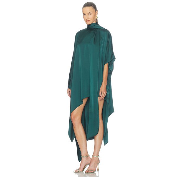 Satin Dress - Solara Cape Teal | Camila Coelho