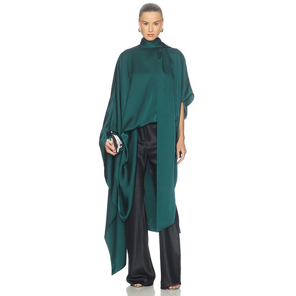 Satin Dress - Solara Cape Teal | Camila Coelho