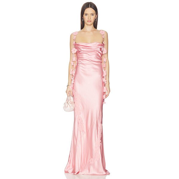 Satin Gown - Inaya Floral Strap | NBD