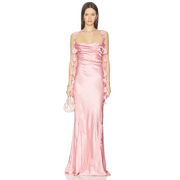 Satin Gown - Inaya Floral Strap | NBD
