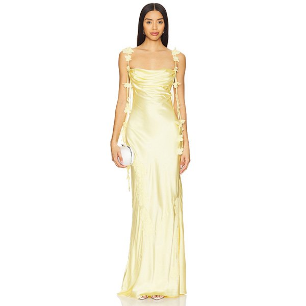 Satin Gown - Inaya Floral Strap | NBD