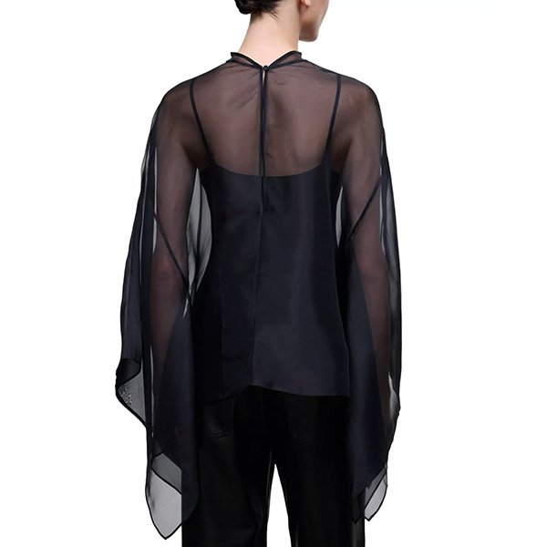 Sheer Top - Fia Silk Mock Neck | STAUD