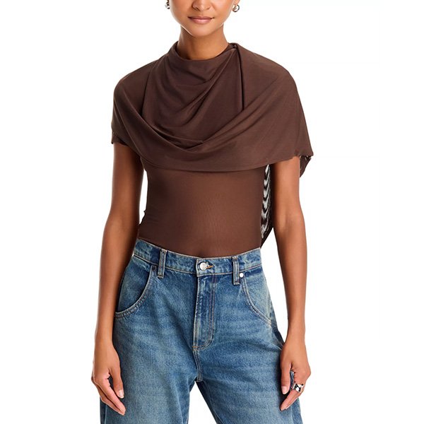 Sheer Top - Fiona Draped Mesh | AFRM