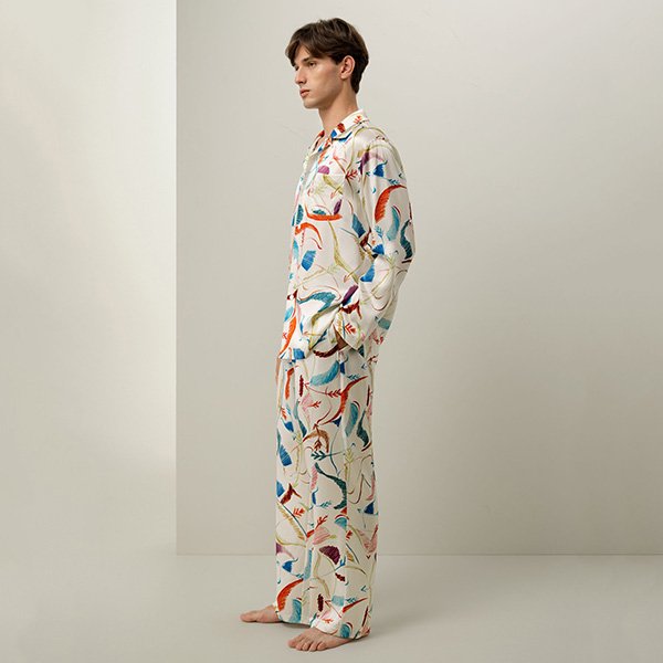 Silk Pajama Set - Sagittarius Men's | LILYSILK