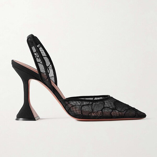 Slingback Pumps - Holli Lace Pyramid