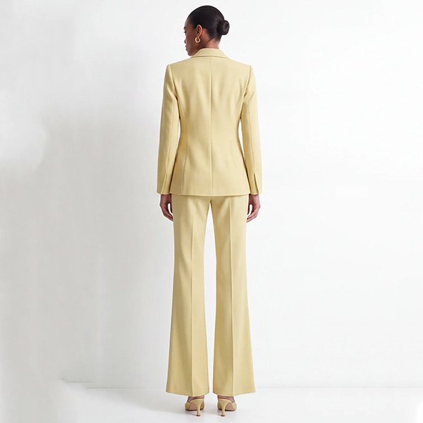 Women Suits - Yellow Pleated 2-Piece | Zapaka