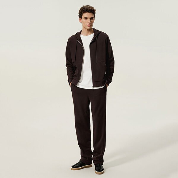 Zip Up Hoodie - Silkerry Espresso | LILYSILK