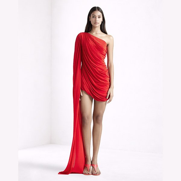 Deme Anna Dress | Hibiscus One Shoulder