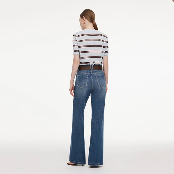 Flared palazzo jeans by Goelia1995 in Mid Denim with lyocell cotton blend