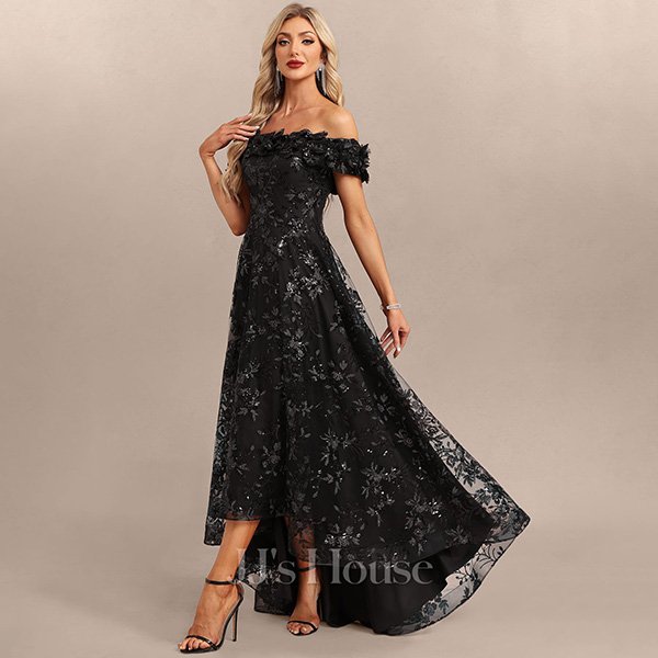 JJ's House Fraya Dress | Black 3D Sequin