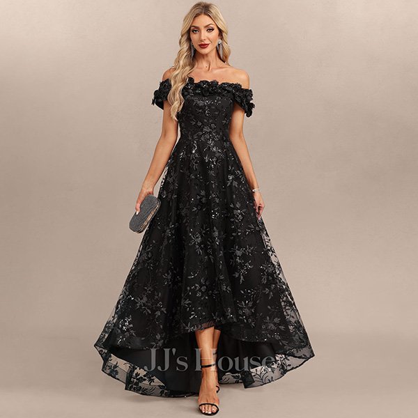 JJ's House Fraya Dress | Black 3D Sequin