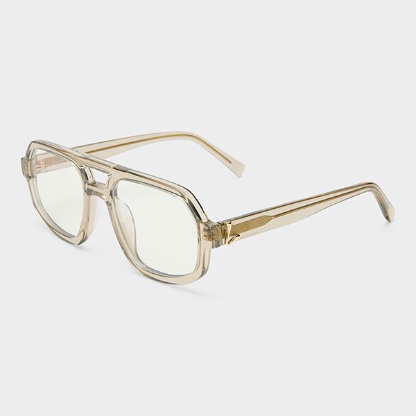 "Luv Lou The Banks blue light glasses featuring acetate frames with 53mm lenses, 21mm bridge and 140mm arms for comfortable screen protection"