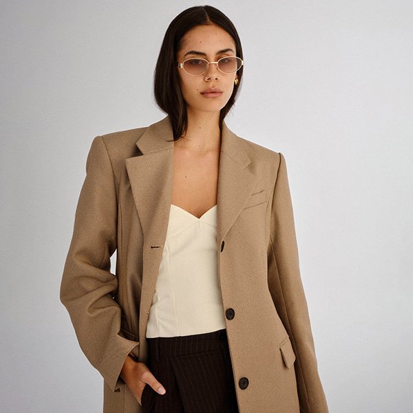 Luv Lou Boston Sunglasses | Gold & Tan Grad