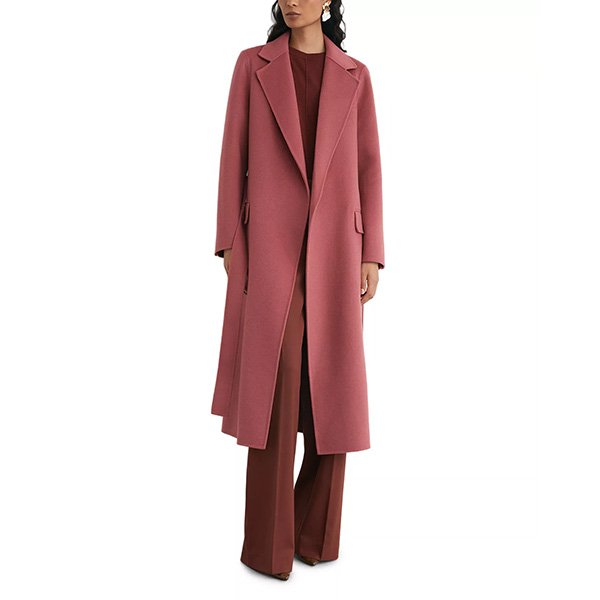 Belted Coat - Marlowe Pink Wool Blend | REISS