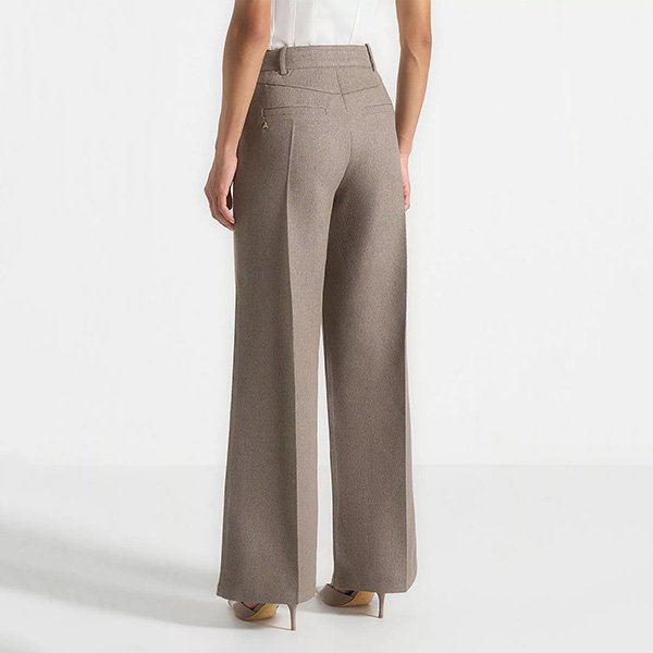 Beryl wide leg trousers back view showing tailored fit and back pockets
