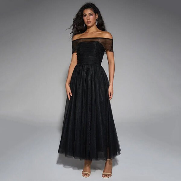 Black Tulle Dress - Hope Strapless Maxi | AW