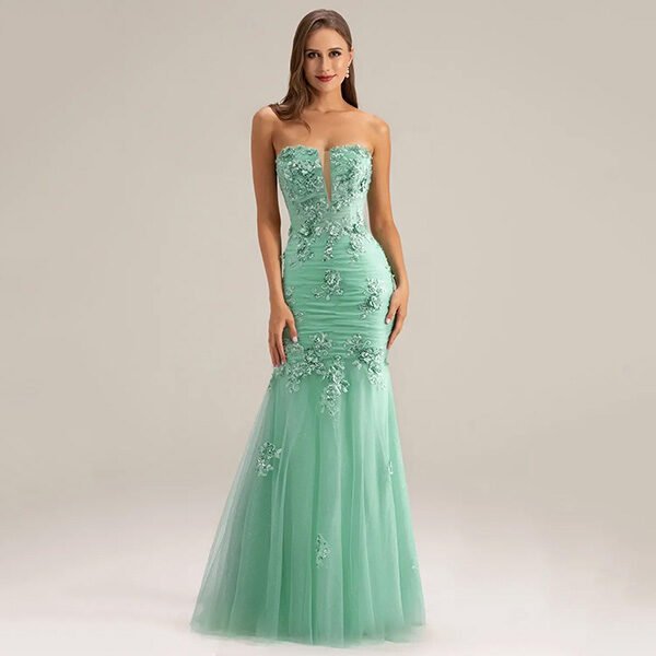 Bustier Dress - Caspar Mint Mermaid | AW