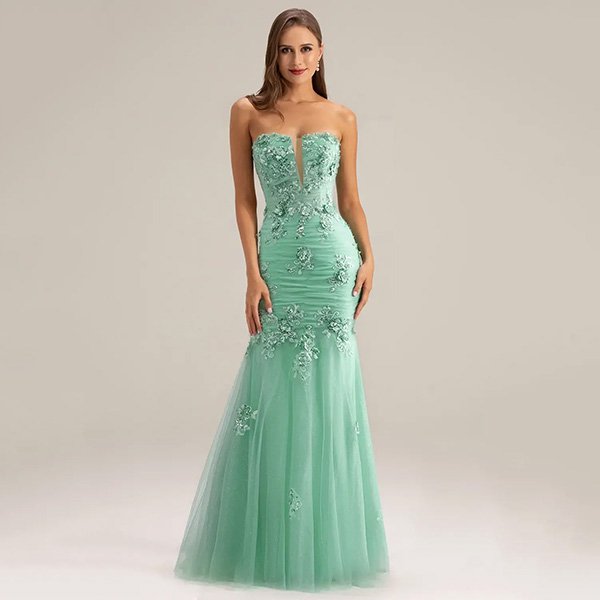 Bustier Dress - Caspar Mint Mermaid | AW