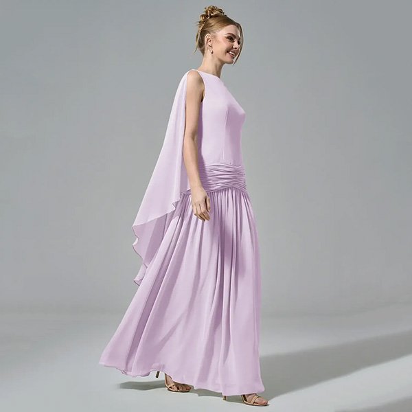 Chiffon Maxi Dress - Boris Lilac Cape Gown | AW