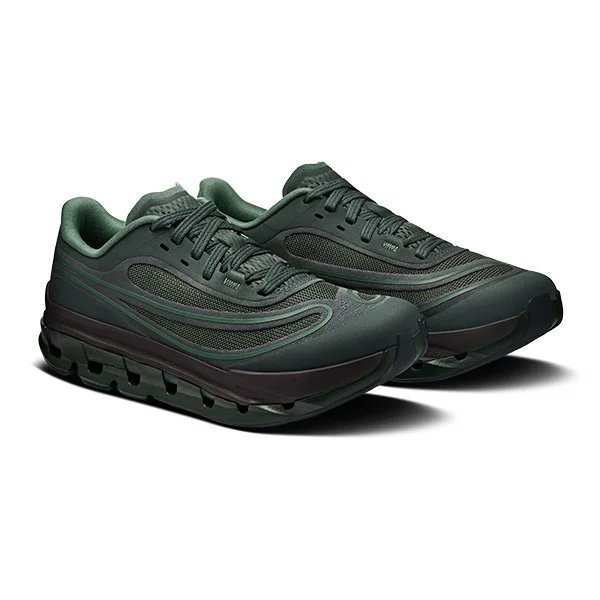 Cloudflow AD IKON green performance shoes pair showing dark athletic colorway