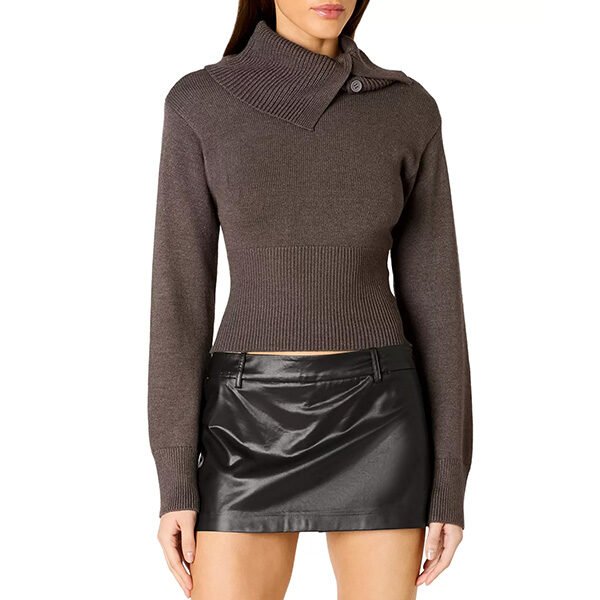 Cropped Sweater - Arden Split Turtleneck | NIA