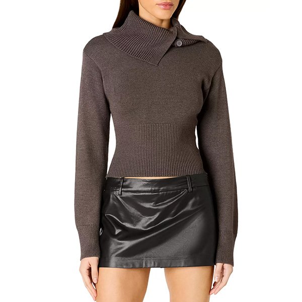 Cropped Sweater - Arden Split Turtleneck | NIA