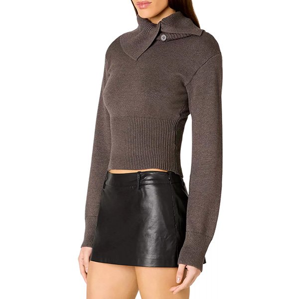 Cropped Sweater - Arden Split Turtleneck | NIA