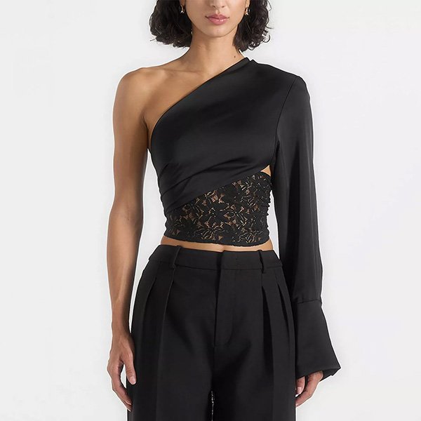 Lace Wrap Top - Coralie One Sleeve | Manière De Voir