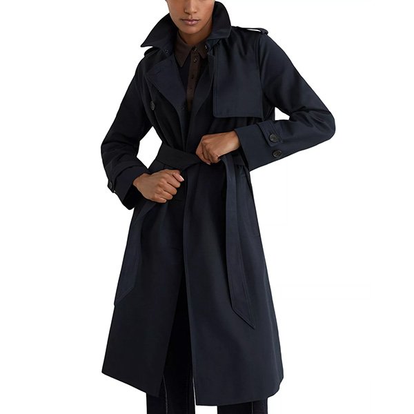 Long Trench Coat - Azura Removable Hood | REISS