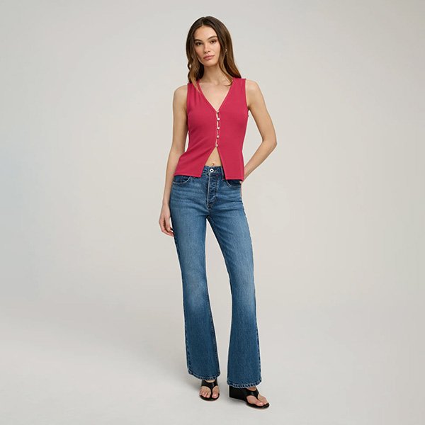 Mid Rise Jeans Favorite Daughter Maurice Reston medium vintage wash full front view