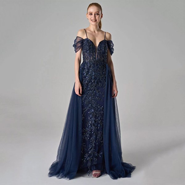 Off Shoulder Dress - Annis Embroidered Gown | AW