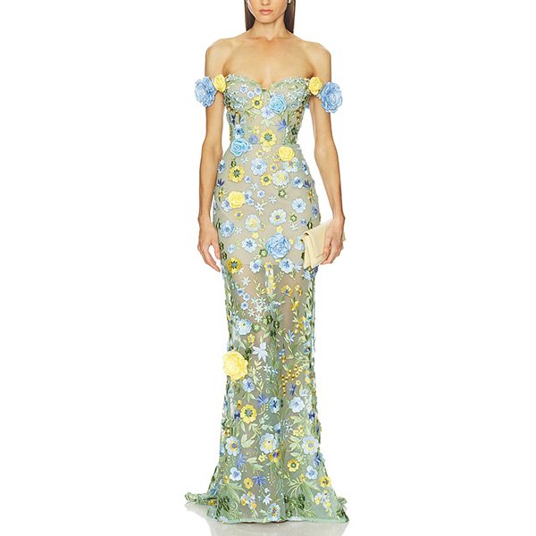 Off Shoulder Dress - Portofino Jasmine Floral