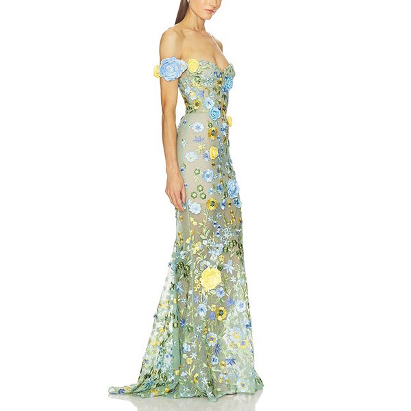 Off Shoulder Dress - Portofino Jasmine Floral