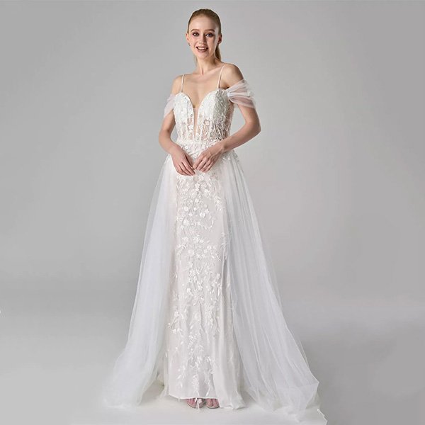 Off Shoulder Dress - Annis Embroidered Gown | AW